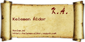 Kelemen Áldor névjegykártya